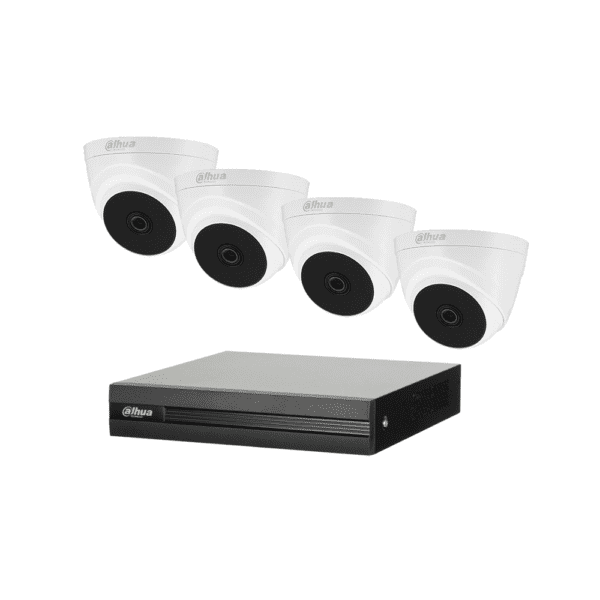 Kit Dahua: XVR cooper de 4 Canales con HDD de 1TB y 4 Cámaras Domo