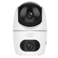 Cámara con giro e inclinación de doble lente Wi-Fi para interiores de 5+5 MP