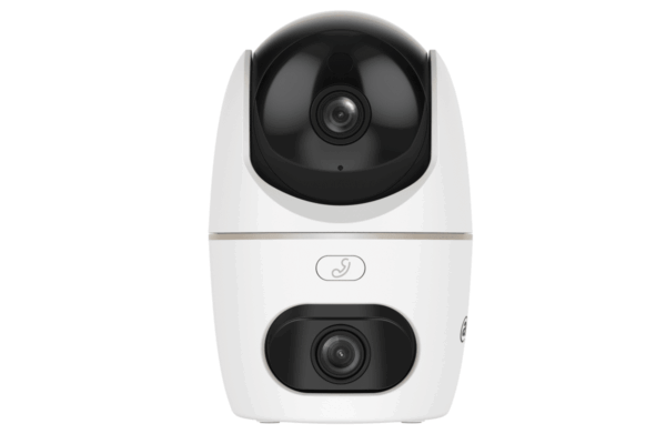 Cámara con giro e inclinación de doble lente Wi-Fi para interiores de 5+5 MP